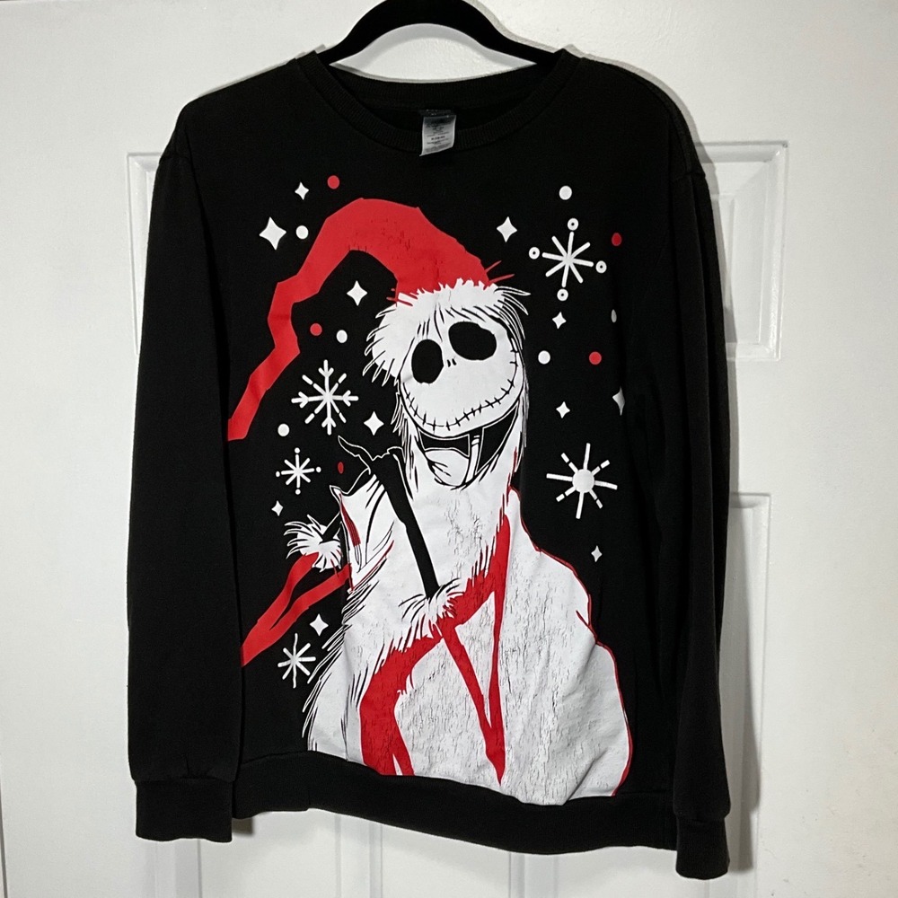 Disney Nightmare Before Christmas Jack Skellington Sandy Claws Sweatshirt Mens M